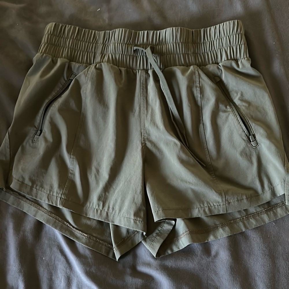 Olive green workout shorts